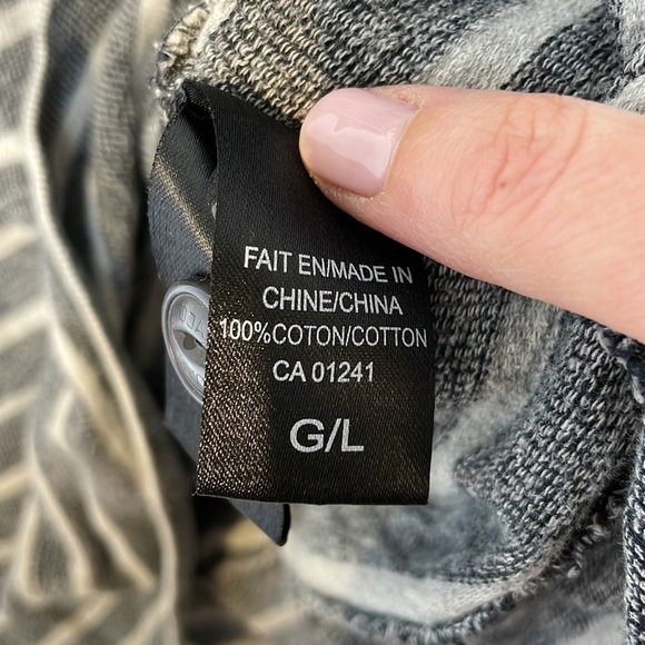 Djab classic stripes cotton half buttons hooded long sleeve top - Picture 7 of 8